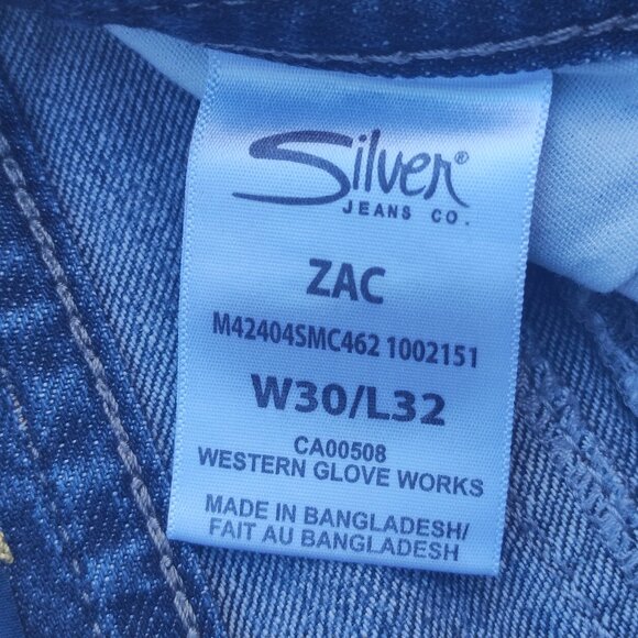 Silver Jeans Zac relaxed fit straight leg men's W30/L32  indigo blue distressed - Picture 7 of 16